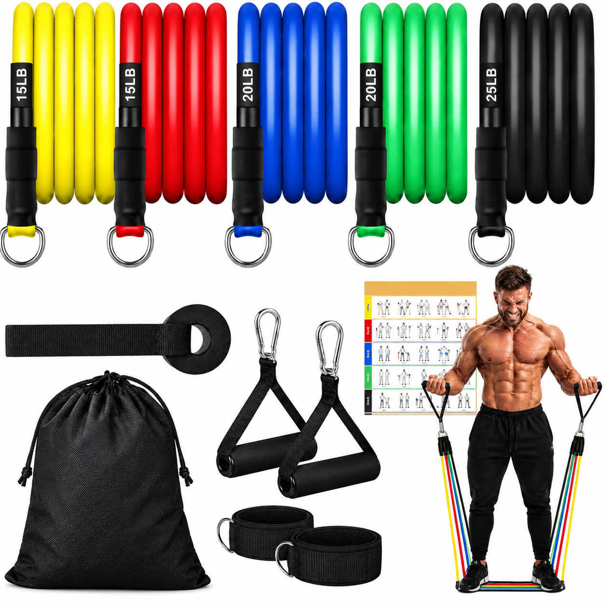 ⏳Time-Limited Special⏰Build Your Dream Body Without a Gym Adjustable Resistance Band Set for Full-Body Training Anywhere