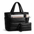 Women's Quilted Tote Bag with Large Capacity and Laptop Compartment