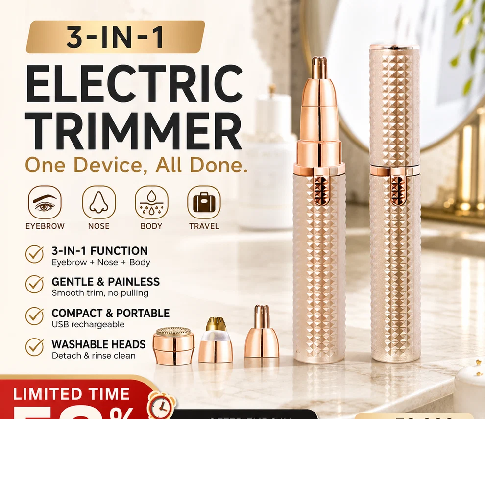 ⏳Time-Limited Special⏰Portable Electric Eyebrow Trimmer – Interchangeable Heads 🪒