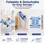 Hands-Free Pet Bathing & Grooming Stand – Foldable 2-in-1 Support Table for Small Dogs & Cats