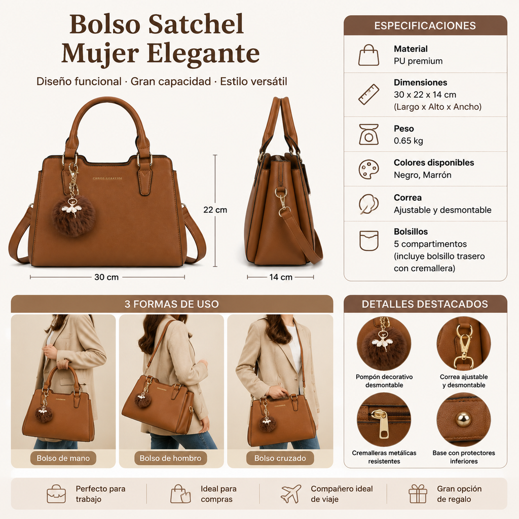 Women's Waterproof Quilted Bag with Pocket