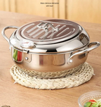 ⏳ Time-Limited Special ⏰ Deep Fryer Pot with Thermometer & Oil Drain Rack – Stainless Steel ✨