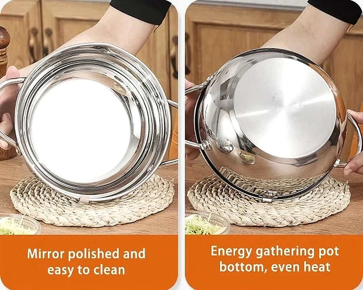 ⏳ Time-Limited Special ⏰ Deep Fryer Pot with Thermometer & Oil Drain Rack – Stainless Steel ✨
